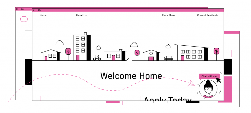 A machine learning chatbot on an apartment website.