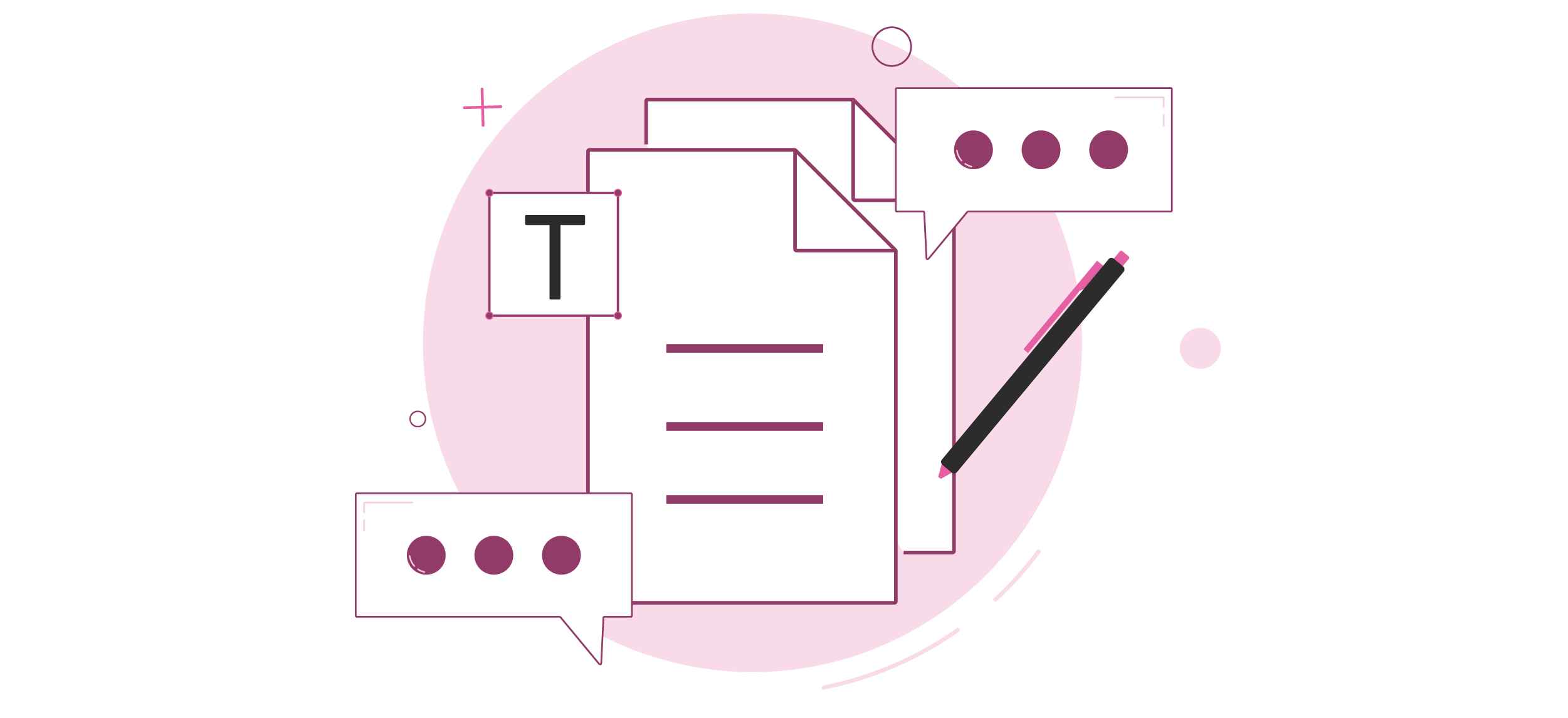 An illustration of a sheet of paper with notes to symbolize conversation generation.