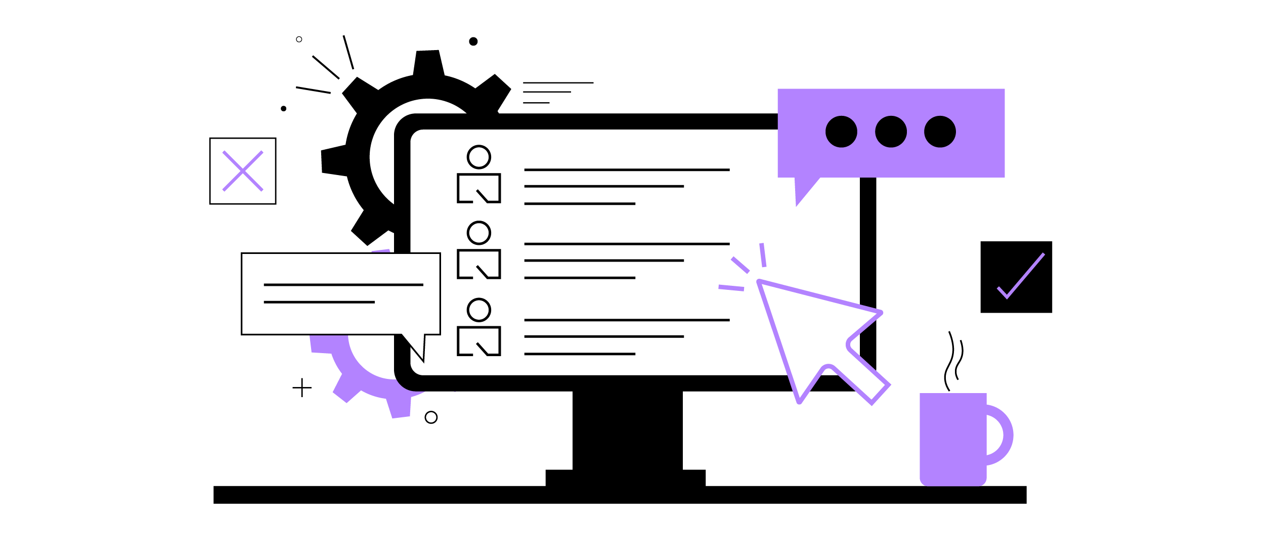 A depiction of a computer monitor showing due diligence illustrations.