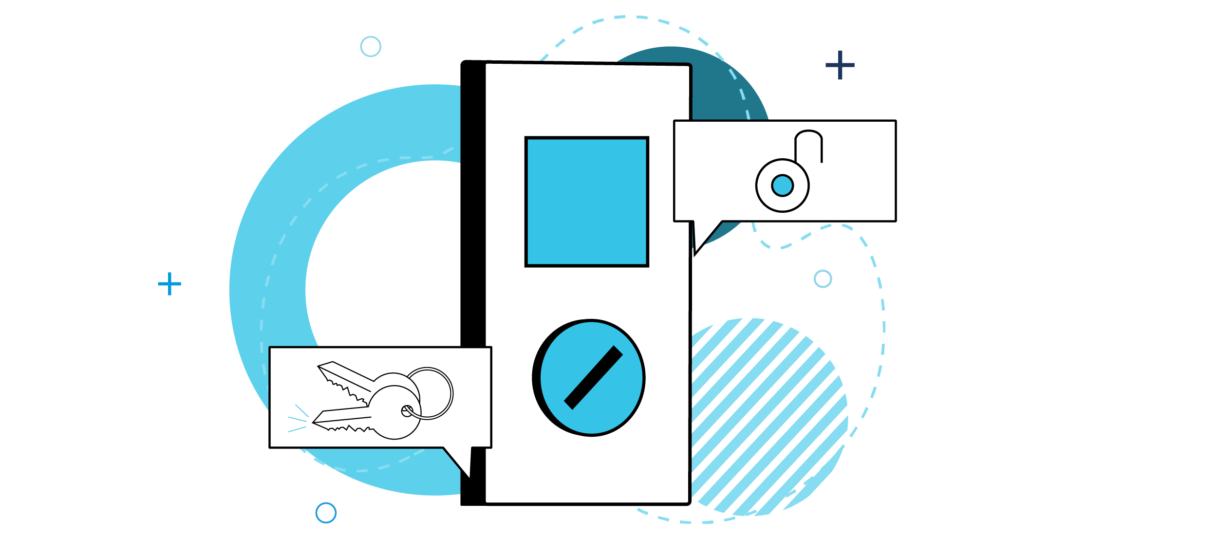 An illustration of a smart lock.