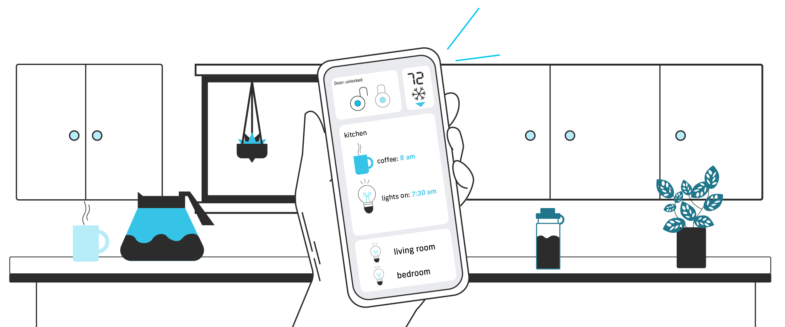 An IoT interface on a smart phone