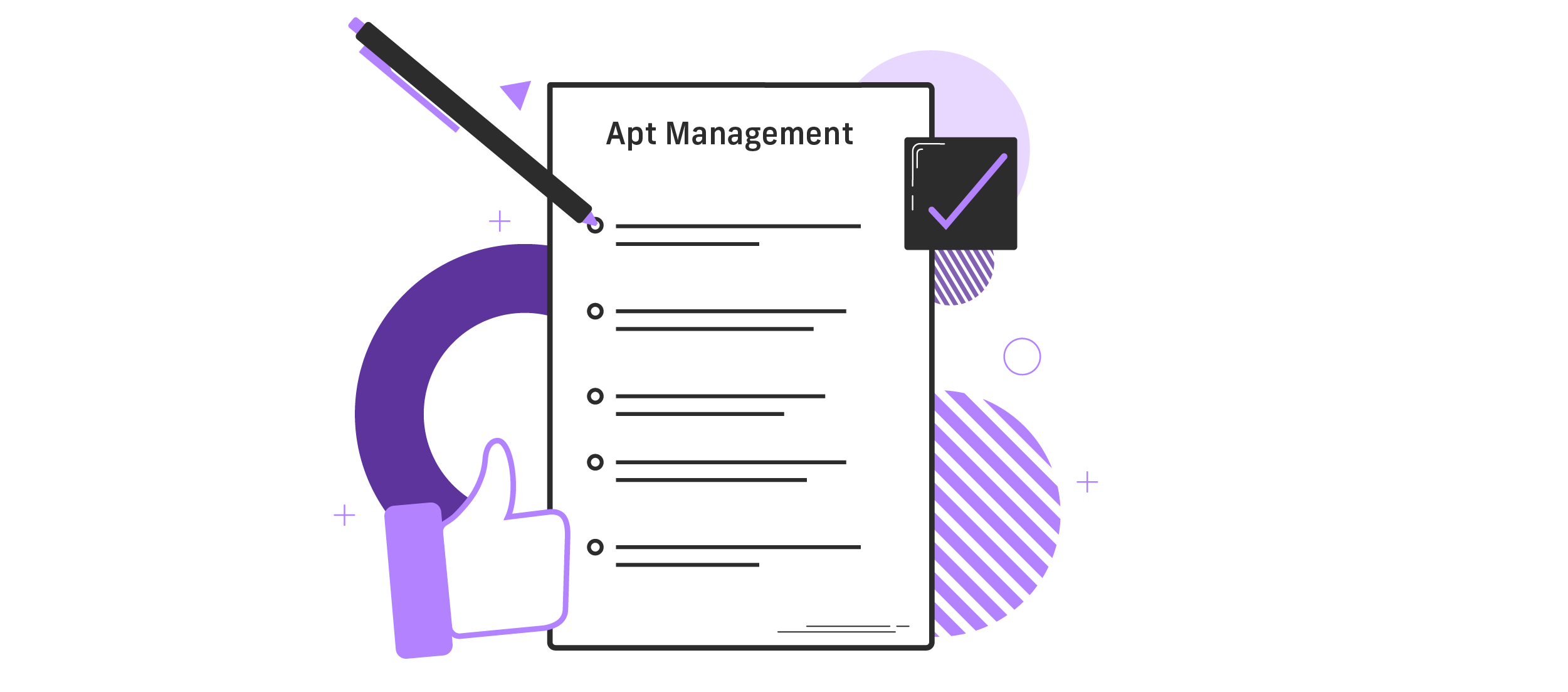 An illustration of a checklist and a pen